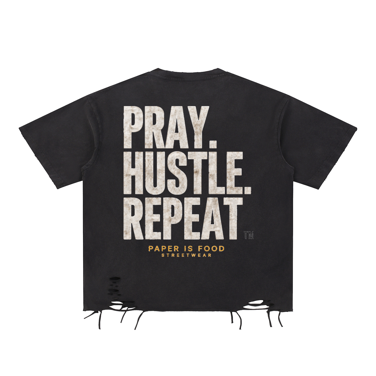 The Motto Snow Washed Raw-Hem T-Shirt