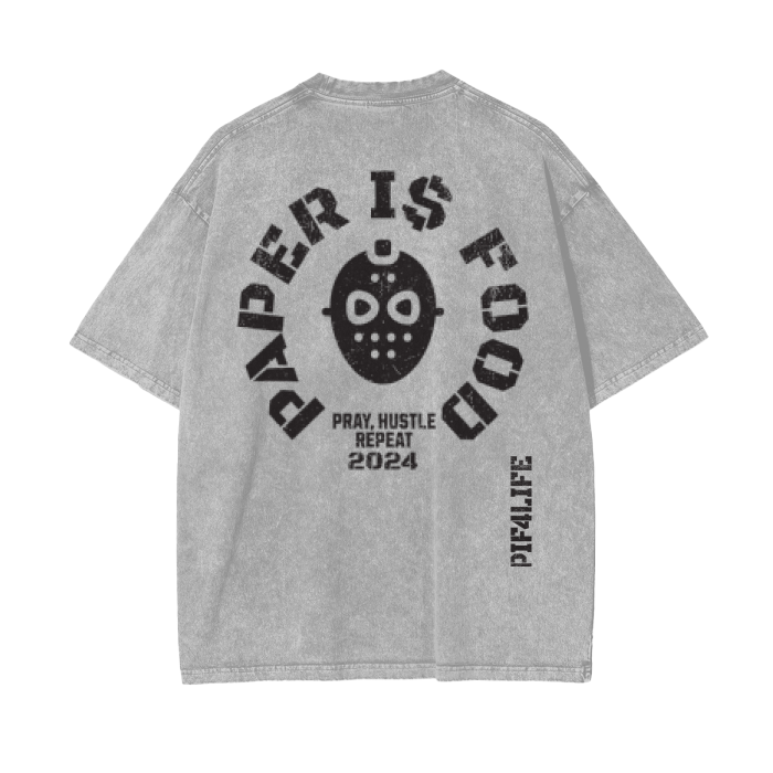 PIF Open For Business Acid Wash Oversize T-Shirt - 250 GSM