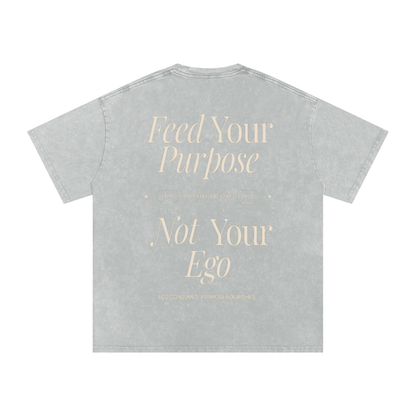 ? EGO    Snow Washed Oversized Cotton T-Shirt