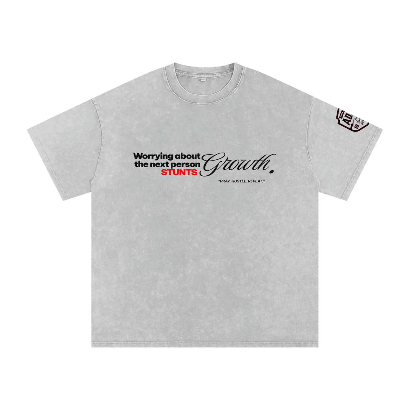 Stay Focus  Snow Washed Oversized Cotton T-Shirt