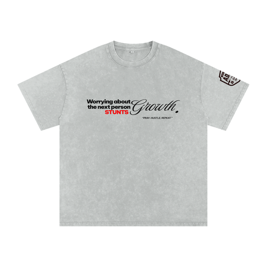 Stay Focus  Snow Washed Oversized Cotton T-Shirt