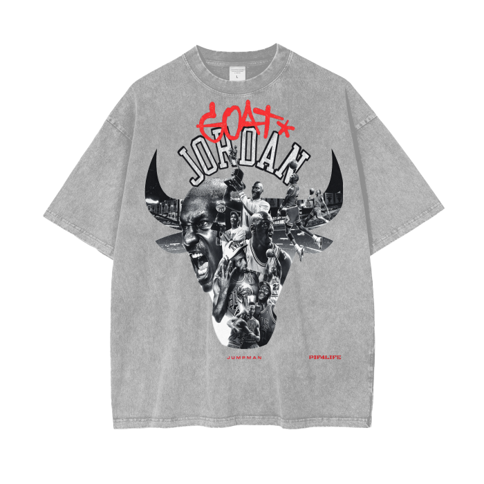 THE GOAT Acid Wash Oversize T-Shirt