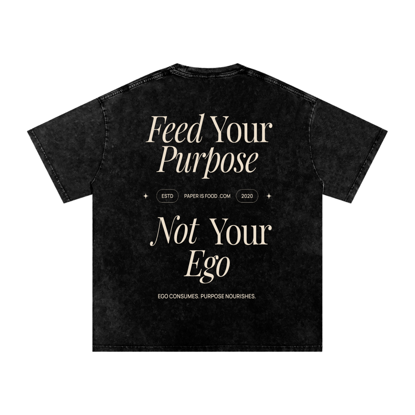 ? EGO    Snow Washed Oversized Cotton T-Shirt
