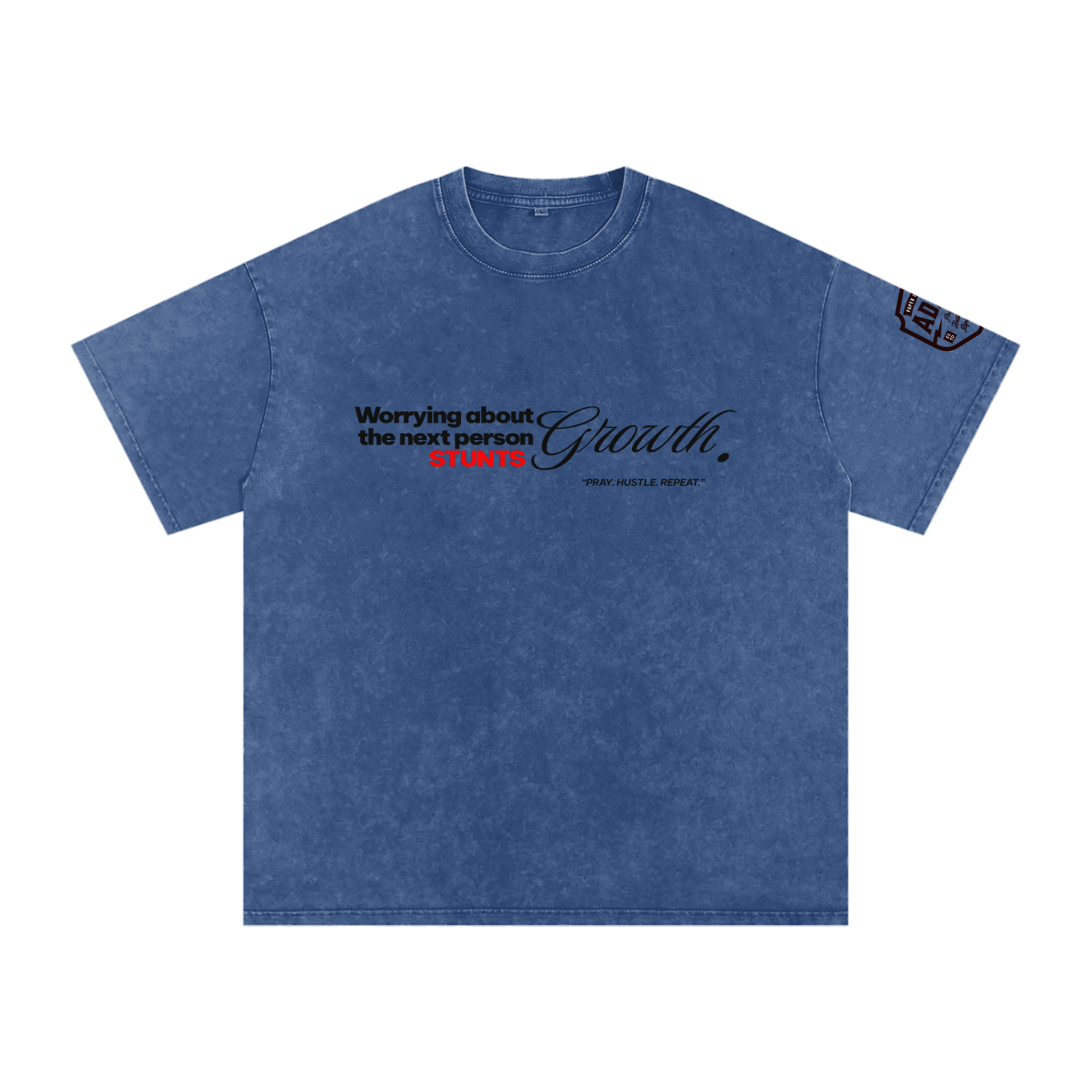 Stay Focus  Snow Washed Oversized Cotton T-Shirt