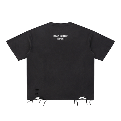 PIF4LIFE Snow Washed Raw-Hem T-Shirt