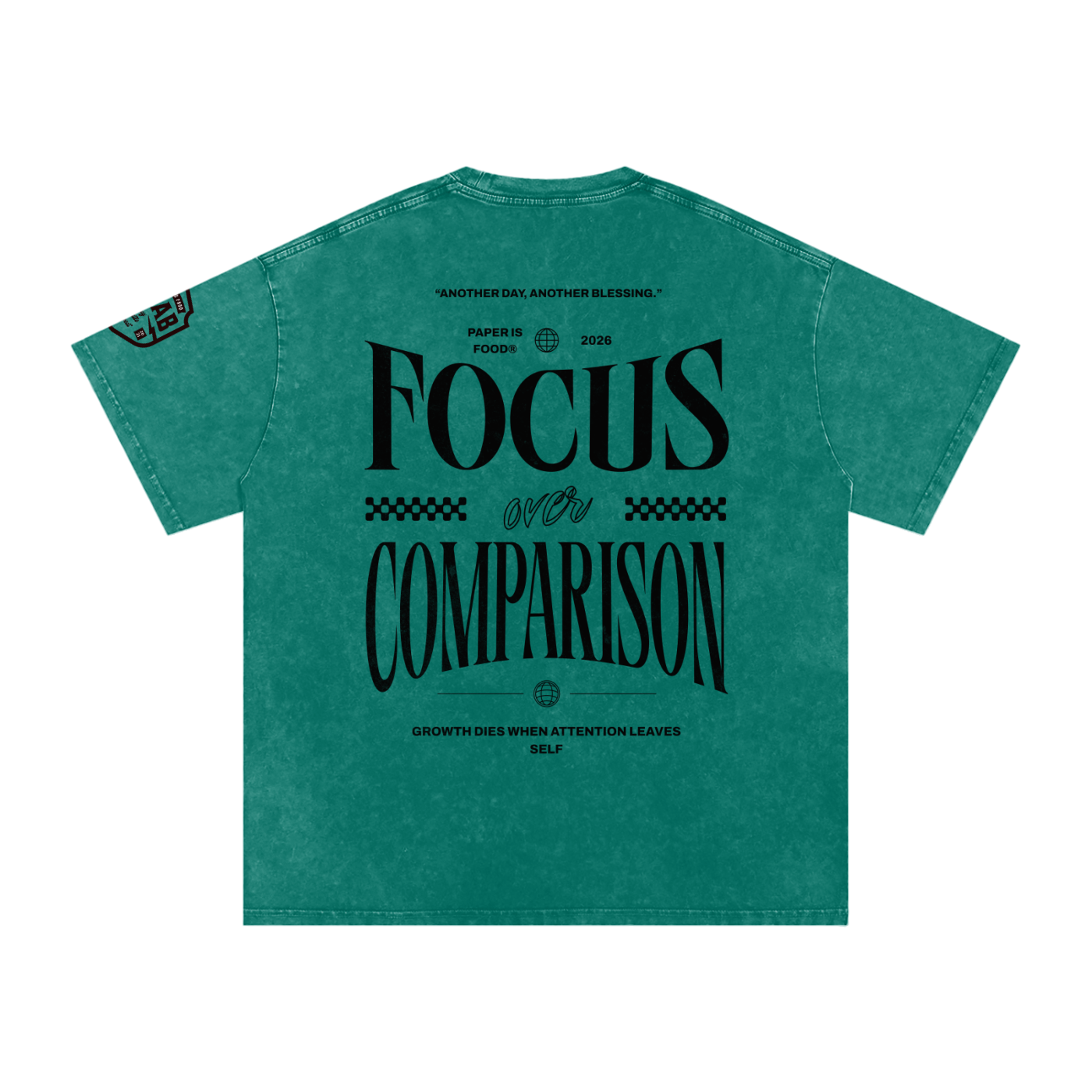 Stay Focus  Snow Washed Oversized Cotton T-Shirt