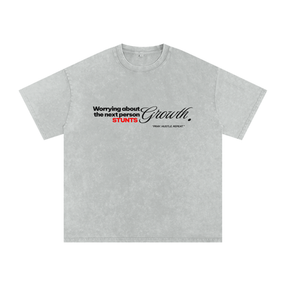 Stay Focus  Snow Washed Oversized Cotton T-Shirt