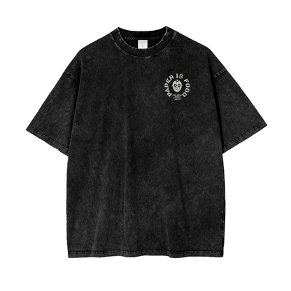 PAPER IS FOOD  Acid Wash Oversize T-Shirt - 250 GSM