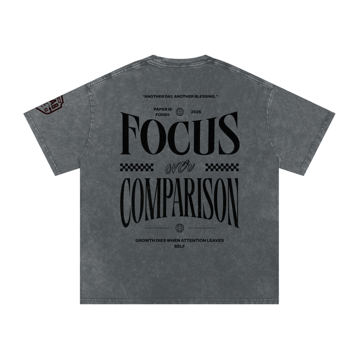 Stay Focus  Snow Washed Oversized Cotton T-Shirt