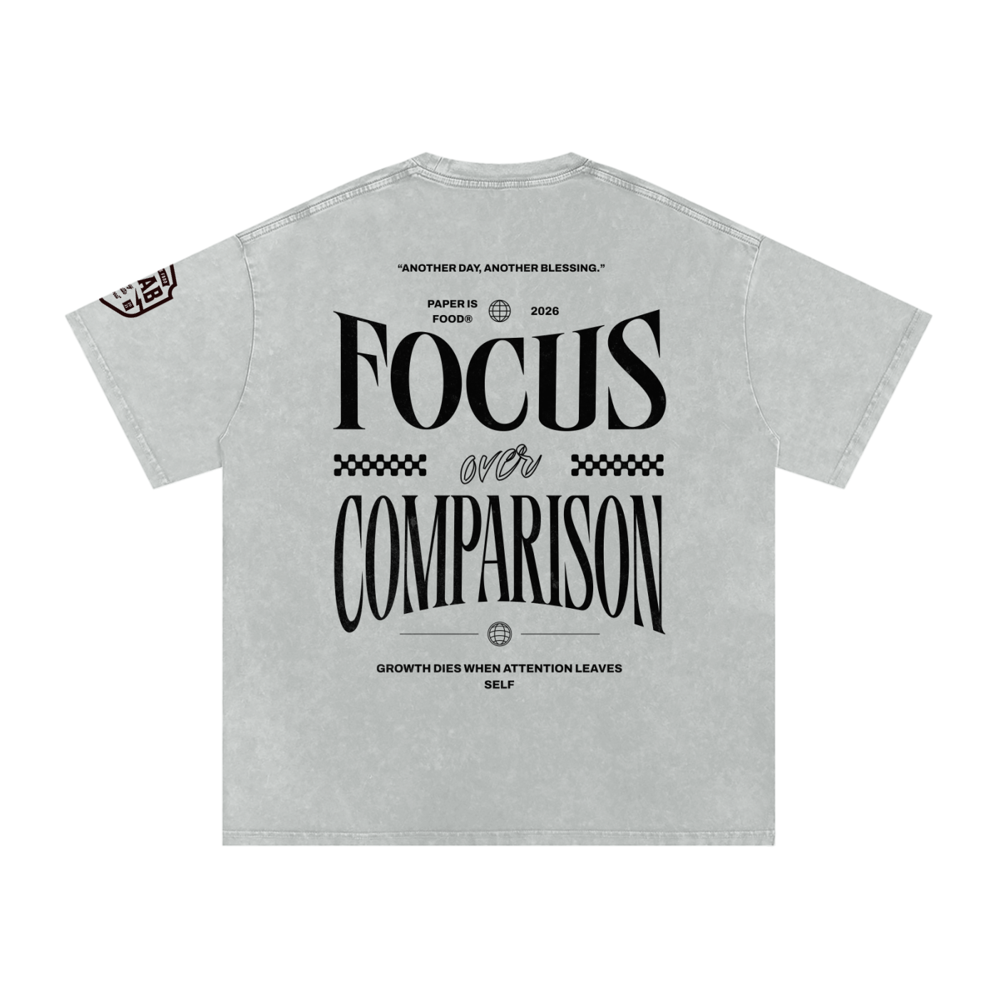 Stay Focus  Snow Washed Oversized Cotton T-Shirt