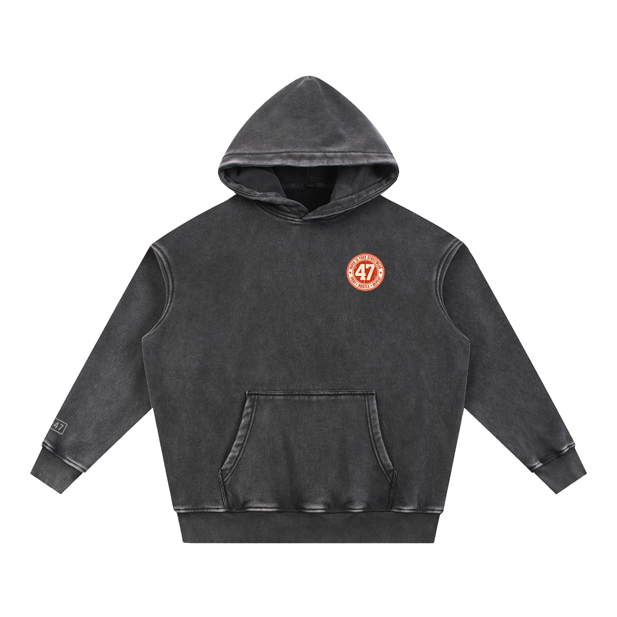 Grind Route 47  Snow Wash Fleece Oversize Hoodie