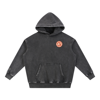 Grind Route 47  Snow Wash Fleece Oversize Hoodie