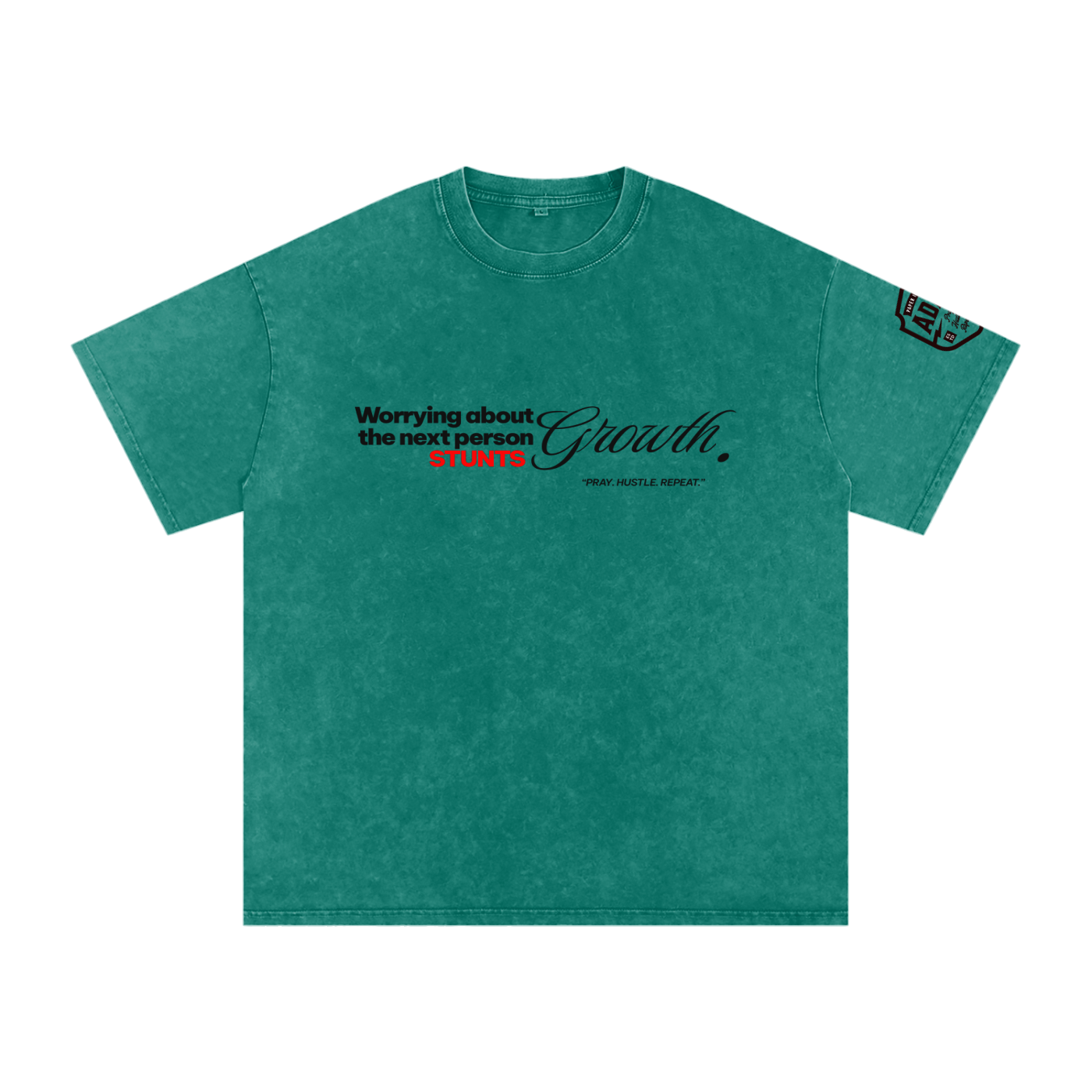 Stay Focus  Snow Washed Oversized Cotton T-Shirt
