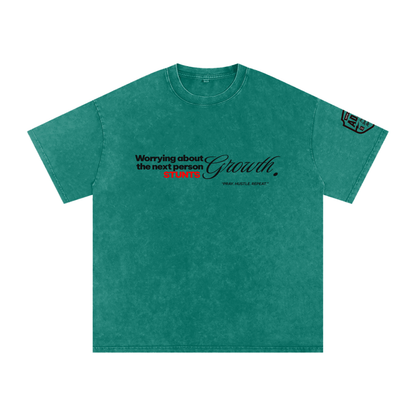 Stay Focus  Snow Washed Oversized Cotton T-Shirt