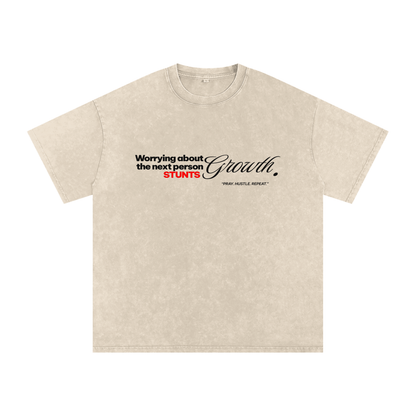 Stay Focus  Snow Washed Oversized Cotton T-Shirt