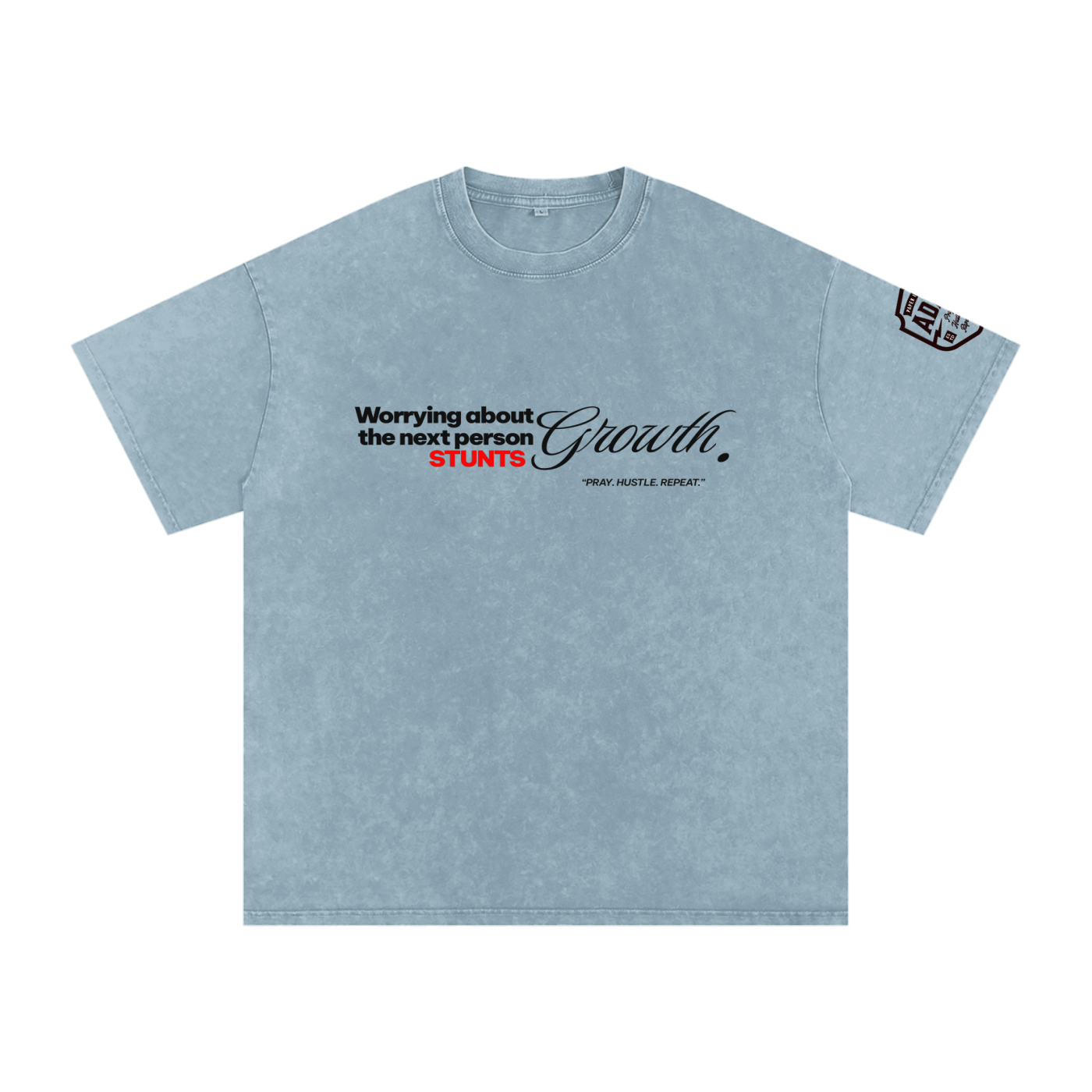 Stay Focus  Snow Washed Oversized Cotton T-Shirt