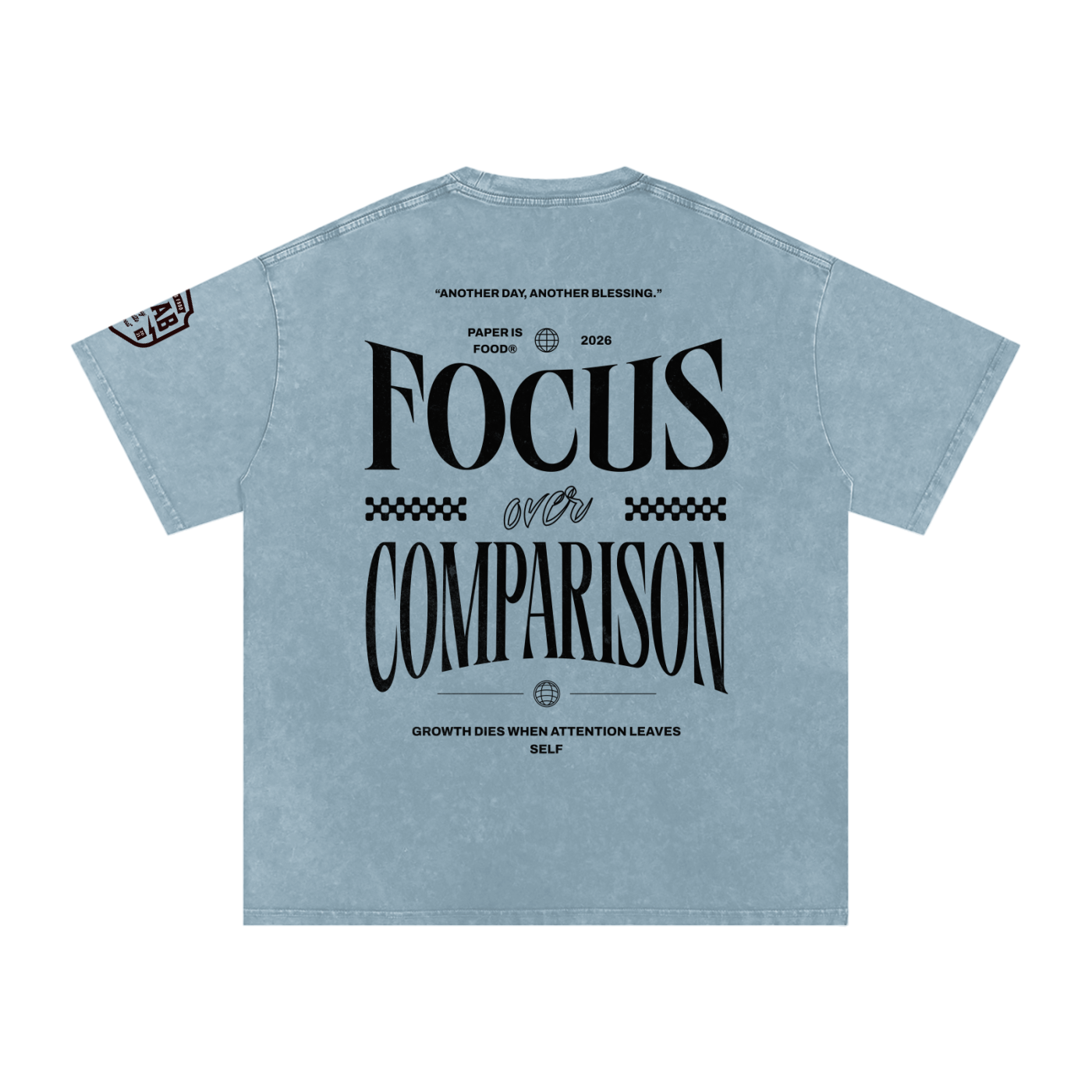 Stay Focus  Snow Washed Oversized Cotton T-Shirt