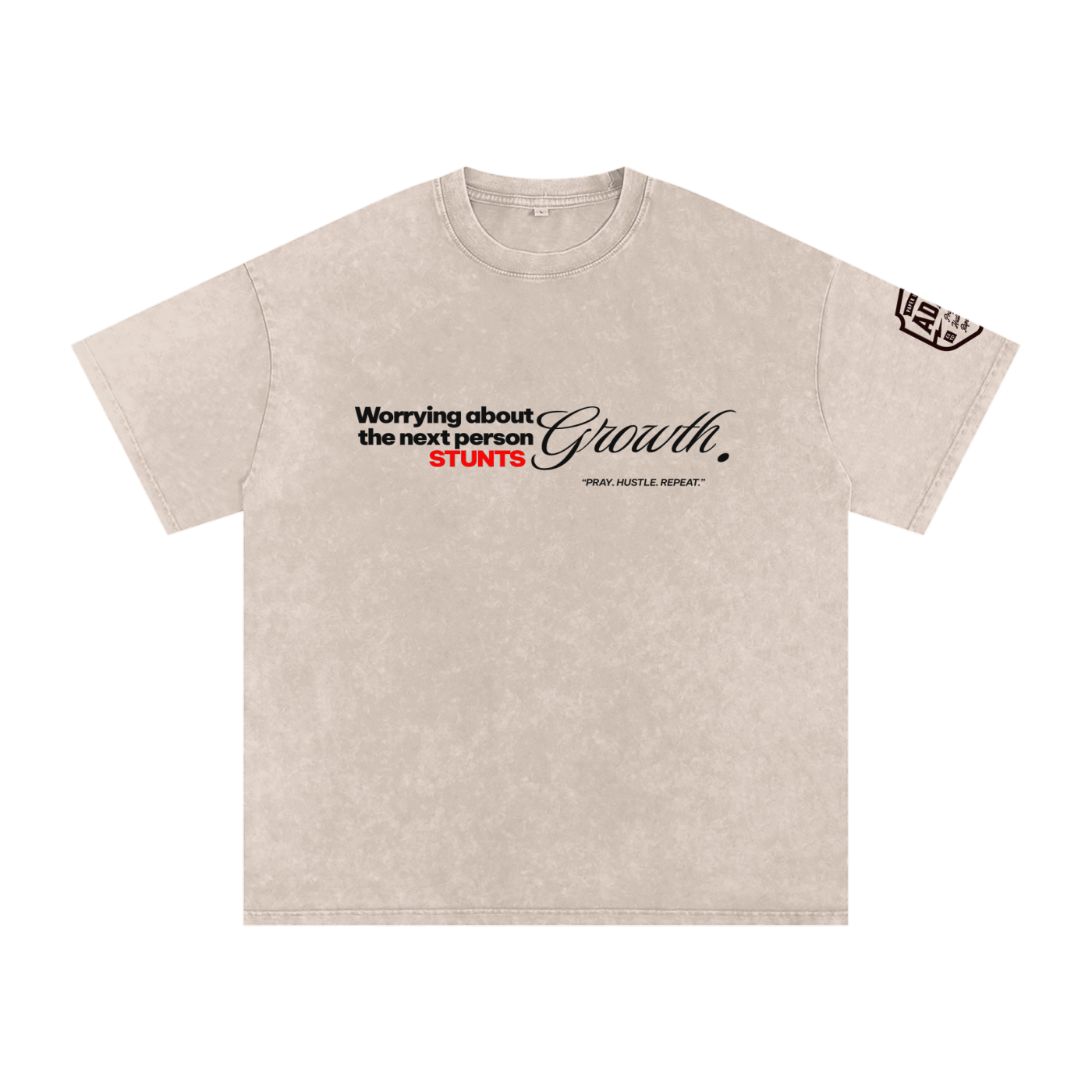 Stay Focus  Snow Washed Oversized Cotton T-Shirt