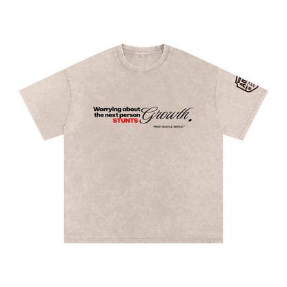 Stay Focus  Snow Washed Oversized Cotton T-Shirt